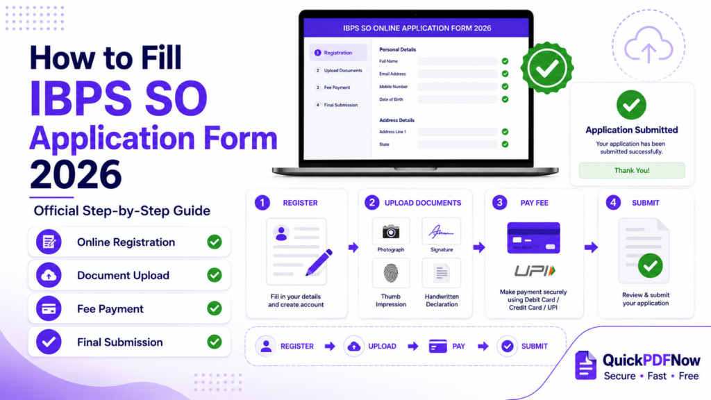 How to Fill IBPS SO Application Form