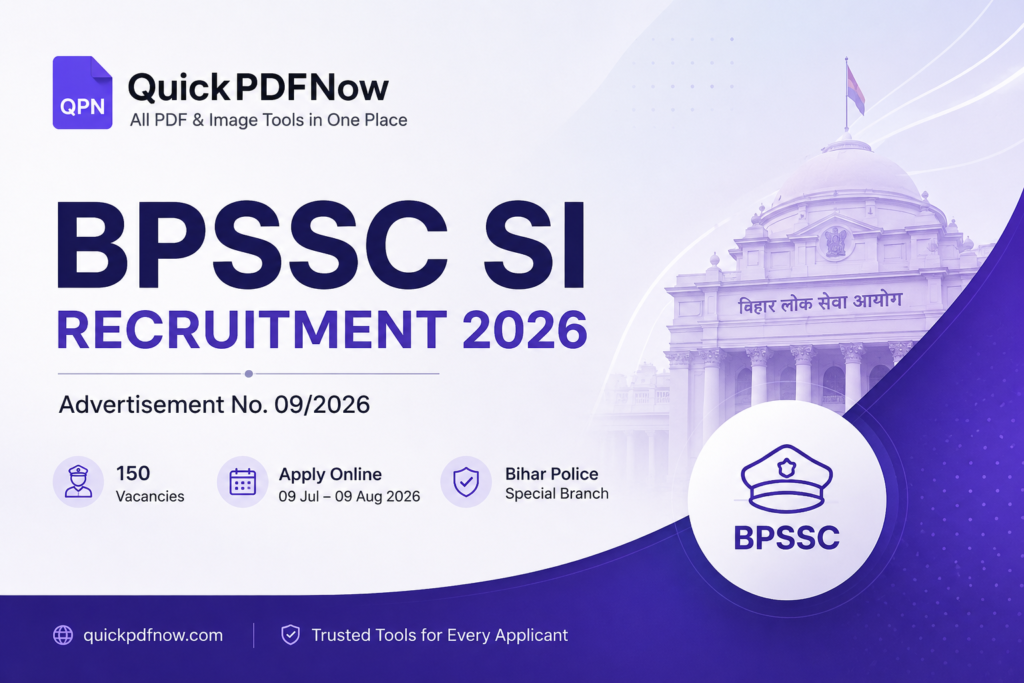 BPSSC SI Recruitment 2026 notification with apply online, eligibility, vacancies and important dates