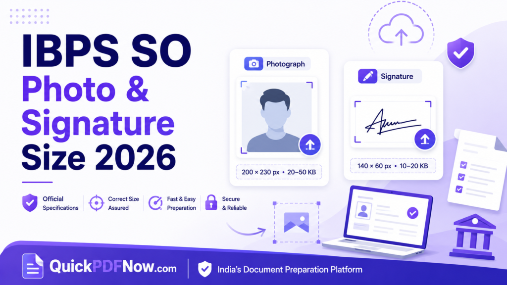 IBPS SO Photo & Signature Size 2026 exact upload rules