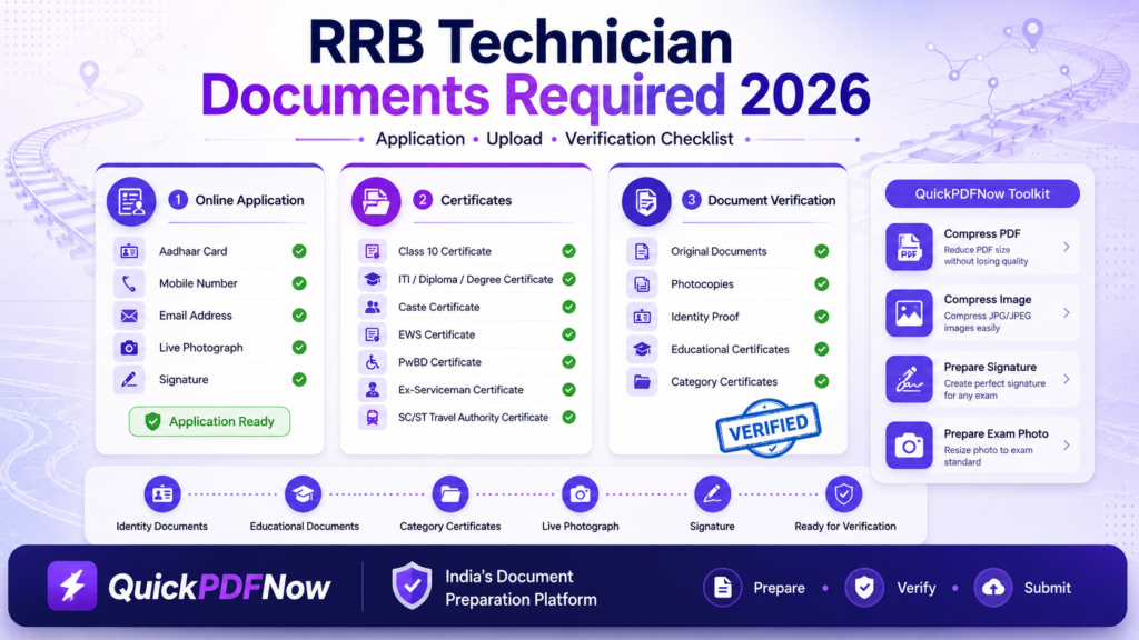 RRB Technician Documents Required 2026