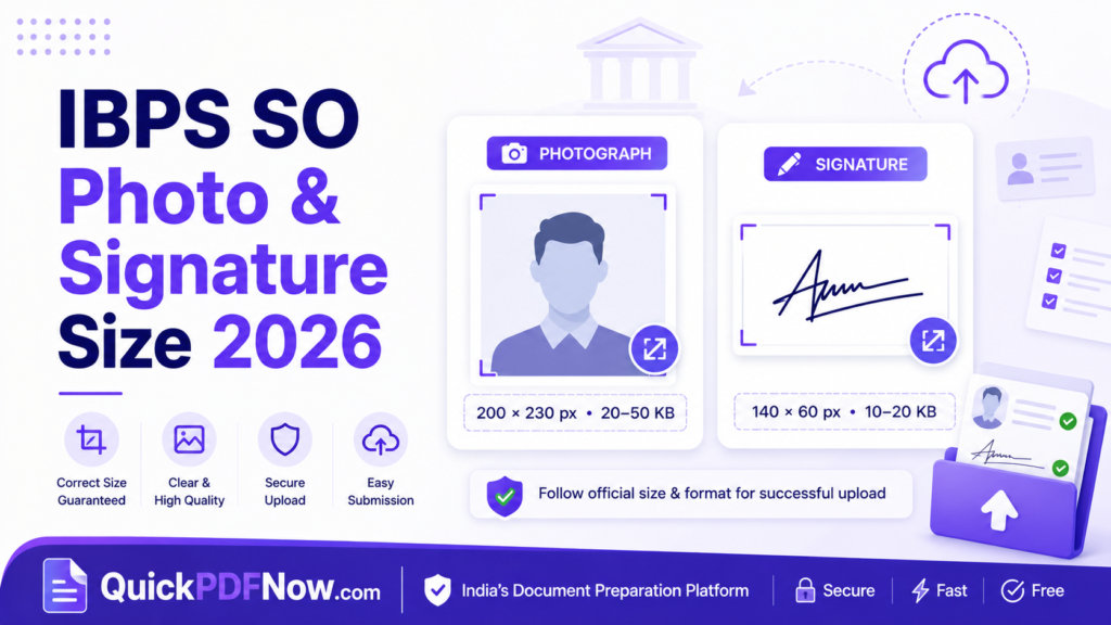 SBI PO Photo & Signature Size 2026 exact upload rules