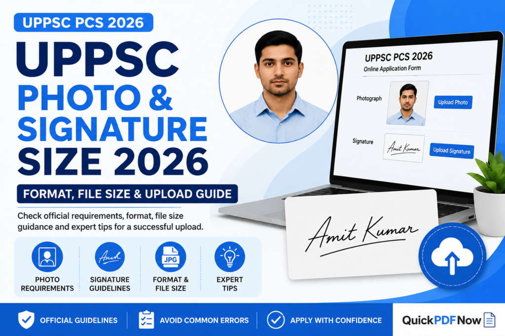 UPPSC Photo and Signature Size