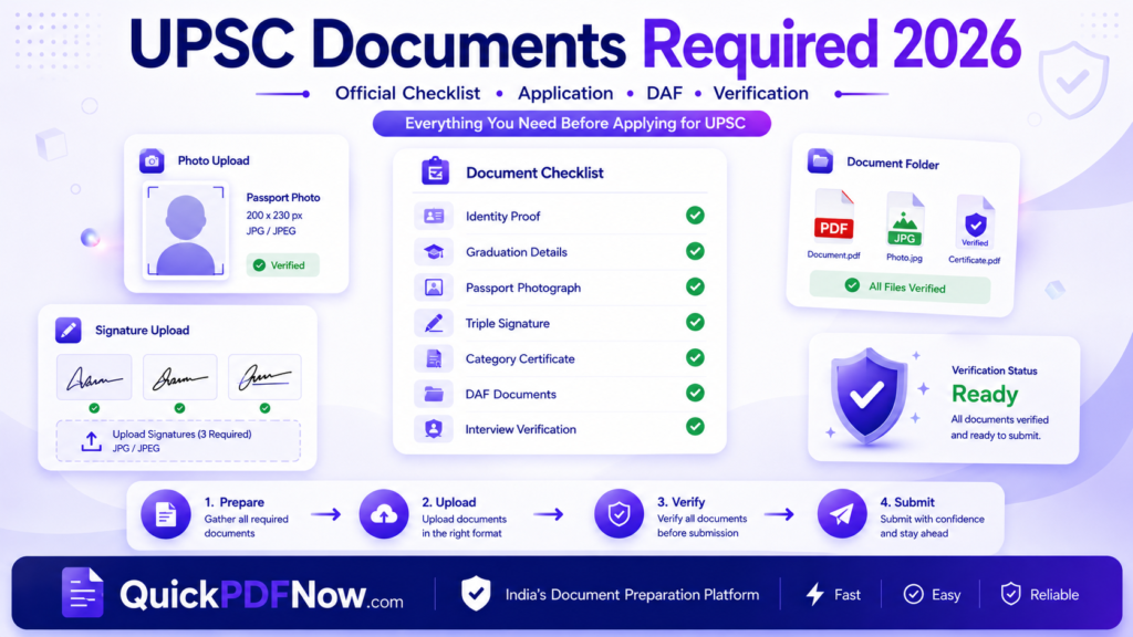 UPSC Documents Required 2026 Checklist