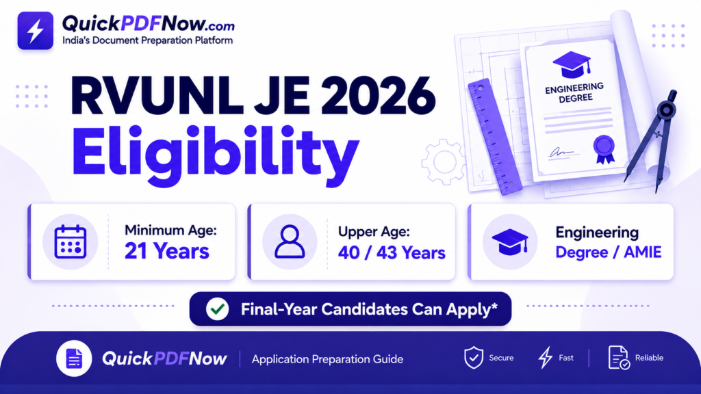 RVUNL JE 2026 eligibility age limit and engineering qualification