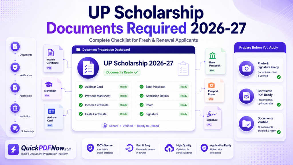 UP Scholarship Documents Required 2026-27